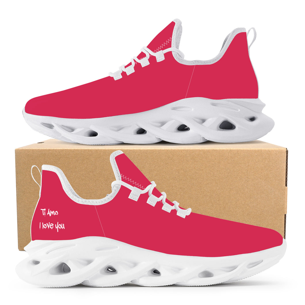 Ti Amo I love you - Exclusive Brand  - Viva Magenta 3 - Mens / Womens - Flex Control Sneakers- White Soles