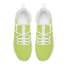 Load image into Gallery viewer, Ti Amo I love you - Exclusive Brand  - Yellow Green -  Double Heart - Womens Mesh Knit Shoes - White Soles
