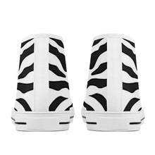 Load image into Gallery viewer, Ti Amo I love you - Exclusive Brand  - Zebra - High-Top Canvas Shoes  - White Soles
