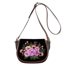 Load image into Gallery viewer, Ti Amo I love you - Exclusive Brand - Black - Floral Bouquet - Saddle Bag
