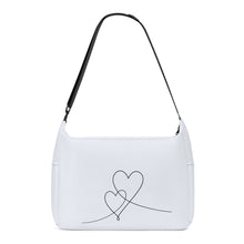 Load image into Gallery viewer, Ti Amo I love you - Exclusive Brand - Aircraft White - Double Script Heart - Journey Computer Shoulder Bag
