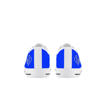 Load image into Gallery viewer, Ti Amo I love you - Exclusive Brand - Blue Blue Eyes - Double White Heart - Kids Low Top Canvas Shoes
