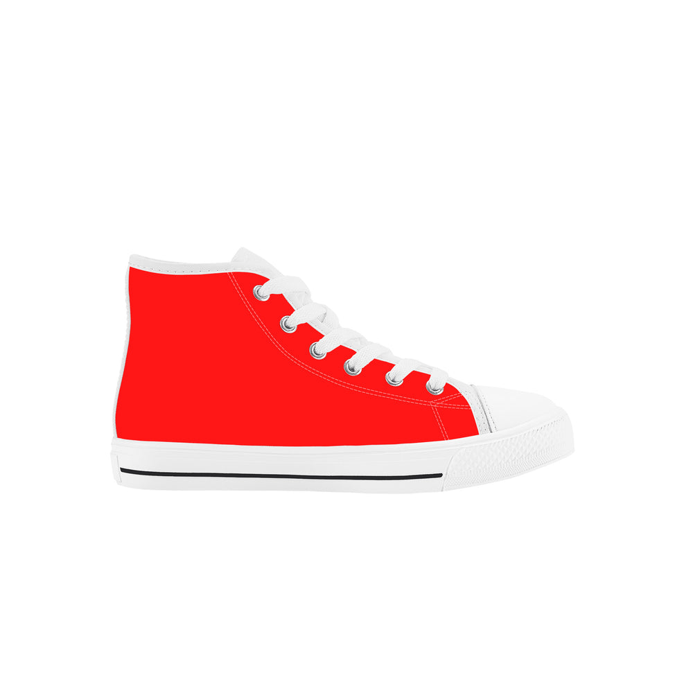 Ti Amo I love you - Exclusive Brand - Red - Double Black Heart - Kids High Top Canvas Shoes