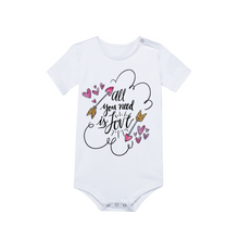 Load image into Gallery viewer, Ti Amo I love you - Exclusive Brand - All You Need is Love - Baby&#39;s Short Sleeve Romper Jumpsuit - Sizes 0-24mth
