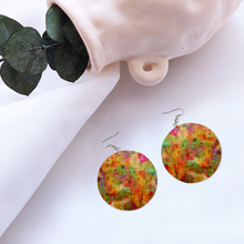 Load image into Gallery viewer, Ti Amo I love you - Exclusive Brand - Multicolor - Geometric Round Wooden Earrings
