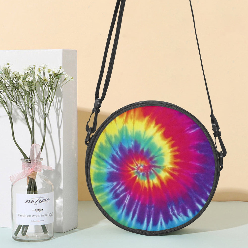 Ti Amo I love you - Exclusive Brand  - Rainbow Tie-Dye - Round Satchel Bag