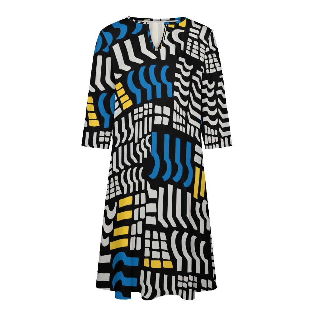 Ti Amo I love you - Exclusive Brand - 7-point Sleeve Dress - Sizes S-5XL