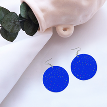 Load image into Gallery viewer, Ti Amo I love you - Exclusive Brand - Blue Blue Eyes - Geometric Round Wooden Earrirings
