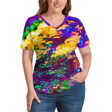 Load image into Gallery viewer, Ti Amo I love you - Exclusive Brand - Womens Plus Size V-Neck Short Sleeve Ladies T-Shirts - Sizes XL-4XL
