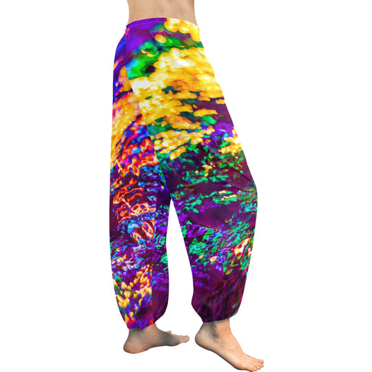 Ti Amo I love you  - Exclusive Brand  -  Oil Paint Pattern - Women's Harem Pants - Sizes XS-2XL