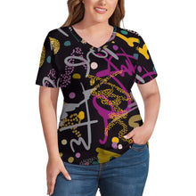 Load image into Gallery viewer, Ti Amo I love you - Exclusive Brand - Womens Plus Size V-Neck Short Sleeve Ladies T-Shirts - Sizes XL-4XL
