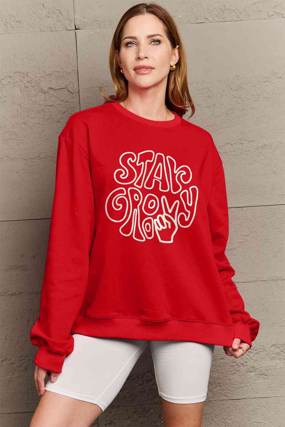 Simply Love Full Size STAY GROWN Graphic Sweatshirt