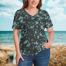 Load image into Gallery viewer, Ti Amo I love you - Exclusive Brand - Womens Plus Size V-Neck Short Sleeve Ladies T-Shirts - Sizes XL-4XL
