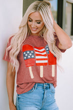 Load image into Gallery viewer, US Flag Round Neck Short Sleeve T-Shirt
