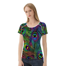 Load image into Gallery viewer, Ti Amo I love you - Exclusive Brand  - Fruit Salad &amp; Plum Peacock Feathers -  Women&#39;s T shirt
