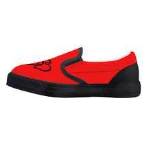 Load image into Gallery viewer, Ti Amo I love you - Exclusive Brand - Red - Double Black Heart -  Kids Slip-on shoes - Black Soles
