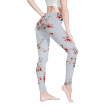 Load image into Gallery viewer, Ti Amo I love you - Exclusive Brand - Gray Floral - Womens / Teen Girls / Womens Plus Size - Yoga Leggings - Sizes XS-3XL
