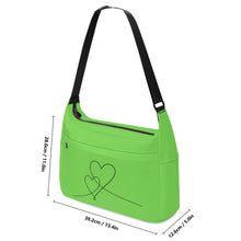 Load image into Gallery viewer, Ti Amo I love you - Exclusive Brand - Pastel Green - Double Script Heart - Journey Computer Shoulder Bag
