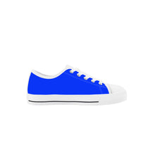 Load image into Gallery viewer, Ti Amo I love you - Exclusive Brand - Blue Blue Eyes - Double White Heart - Kids Low Top Canvas Shoes
