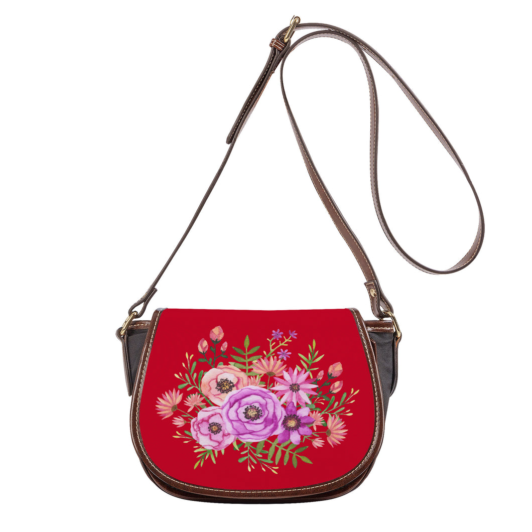 Ti Amo I love you - Exclusive Brand - Prismatic Vermillion Renewal - Floral Bouquet - Saddle Bag