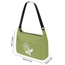 Load image into Gallery viewer, Ti Amo I love you - Exclusive Brand.- Olive Green - White Daisy -  Journey Computer Shoulder Bag
