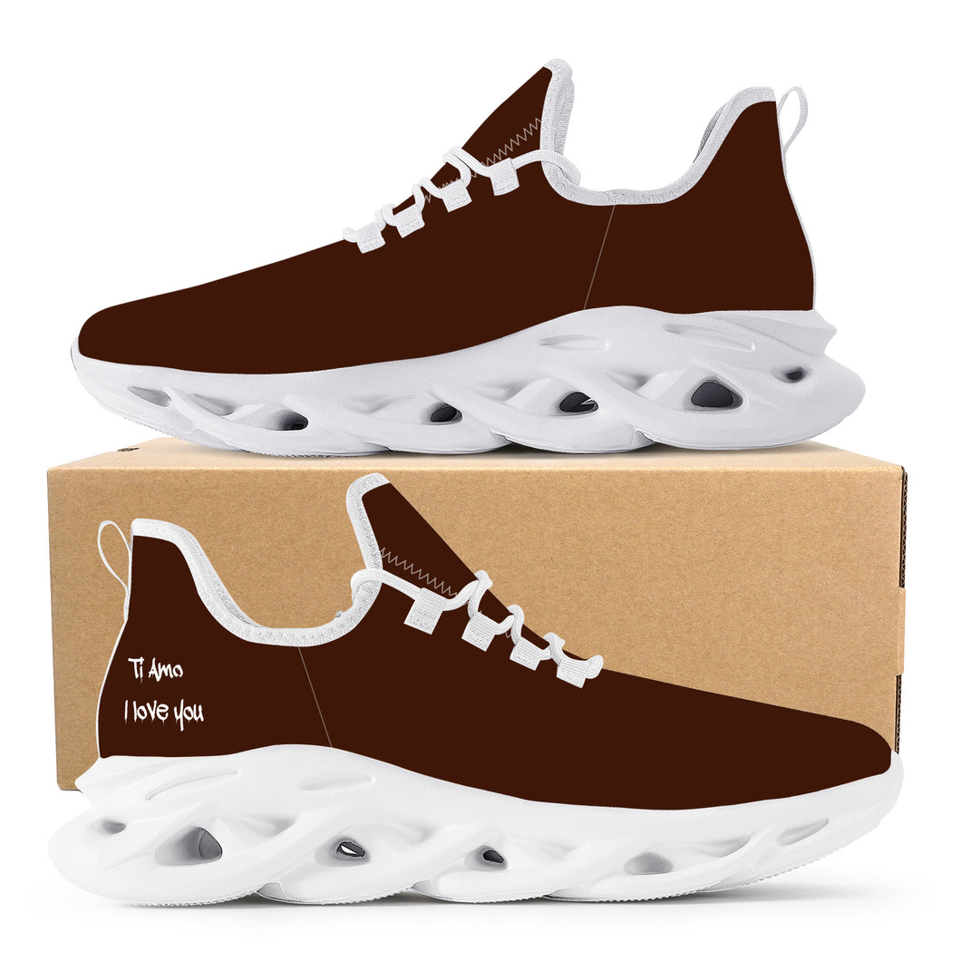 Ti Amo I love you - Exclusive Brand  - Bronze Brown - Mens / Womens - Flex Control Sneakers- White Soles