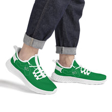 Load image into Gallery viewer, Ti Amo I love you - Exclusive Brand  - Fun Green -  Double Heart - Womens Mesh Knit Shoes - White Soles
