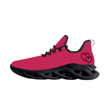 Load image into Gallery viewer, Ti Amo I love you  - Exclusive Brand  - Cerise Red2 - Double Black Heart -  Flex Control Sneaker - Black Soles
