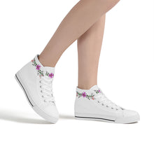 Load image into Gallery viewer, Ti Amo I love you  - Exclusive Brand -  white - Floral Swag - High-Top Canvas Shoes - White
