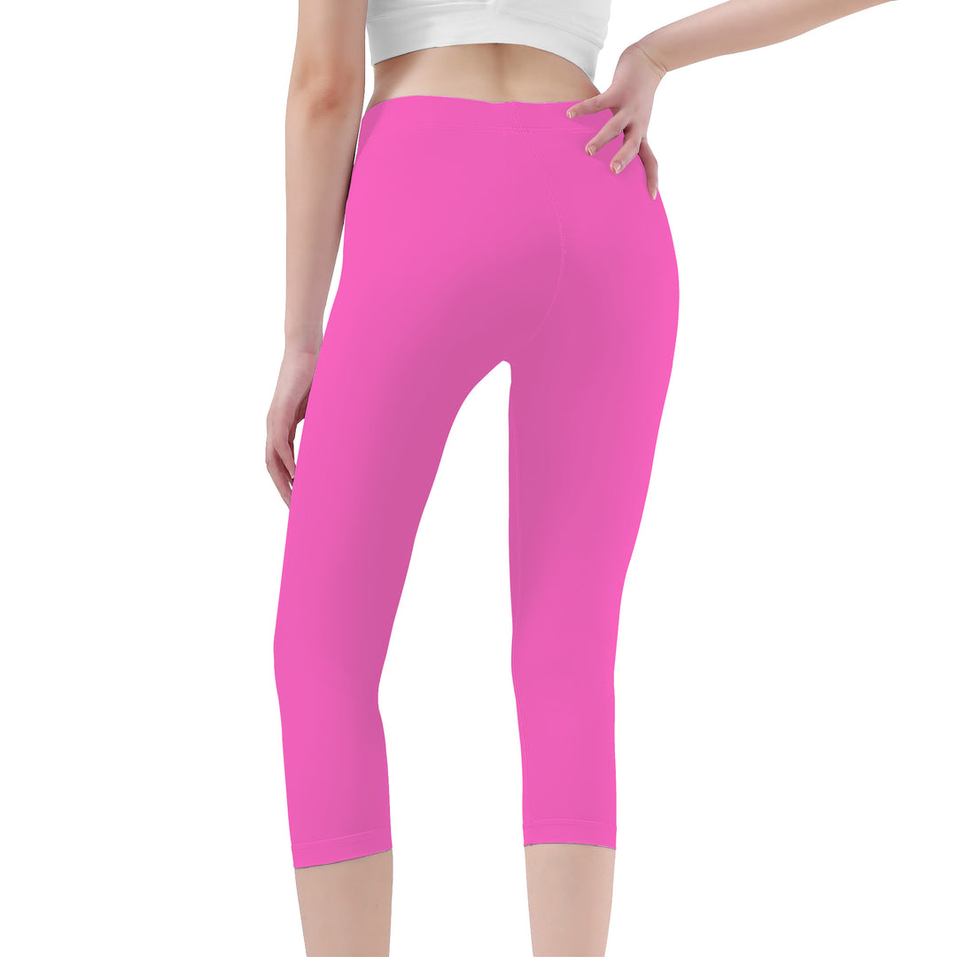 Ti Amo I love you - Exclusive Brand  - Hot Pink - Angry Fish - Capri Yoga Leggings - Sizes XS-3XL