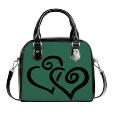 Load image into Gallery viewer, Ti Amo I love you - Exclusive Brand  - Juniper - Double Black Heart -  Shoulder Handbag
