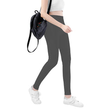 Load image into Gallery viewer, Ti Amo I love you - Exclusive Brand   - Davy&#39;s Grey - White Daisy -  Yoga Leggings
