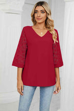 Load image into Gallery viewer, V-Neck Three-Quarter Sleeve Top
