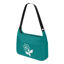 Load image into Gallery viewer, Ti Amo I love you - Exclusive Brand - Dark Teal - White Daisy - Journey Computer Shoulder Bag
