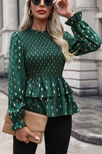 Load image into Gallery viewer, Smocked Flounce Sleeve Layered Blouse
