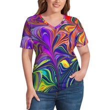 Load image into Gallery viewer, Ti Amo I love you - Exclusive Brand - Womens Plus Size V-Neck Short Sleeve Ladies T-Shirts - Sizes XL-4XL
