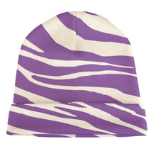 Load image into Gallery viewer, Ti Amo I love you - Exclusive Brand - Purple Zebra Stripes - Knit Hat
