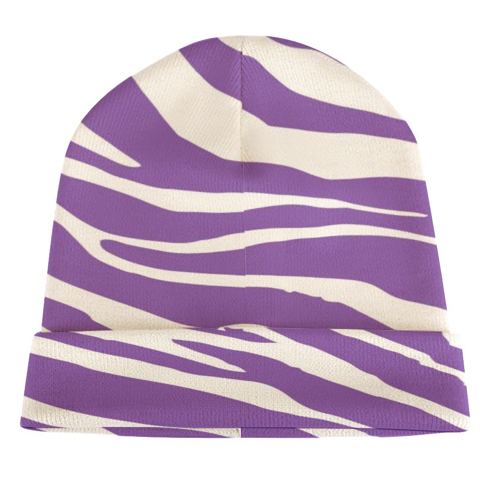 Ti Amo I love you - Exclusive Brand - Purple Zebra Stripes - Knit Hat