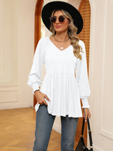 Load image into Gallery viewer, V-Neck Lantern Sleeve Blouse
