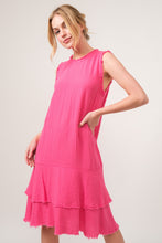 Load image into Gallery viewer, And The Why Washed Fringe Detail Tiered Dress
