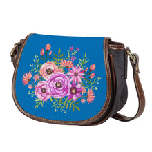 Load image into Gallery viewer, Ti Amo I love you - Exclusive Brand - French Blue - Floral Bouquet - Saddle Bag
