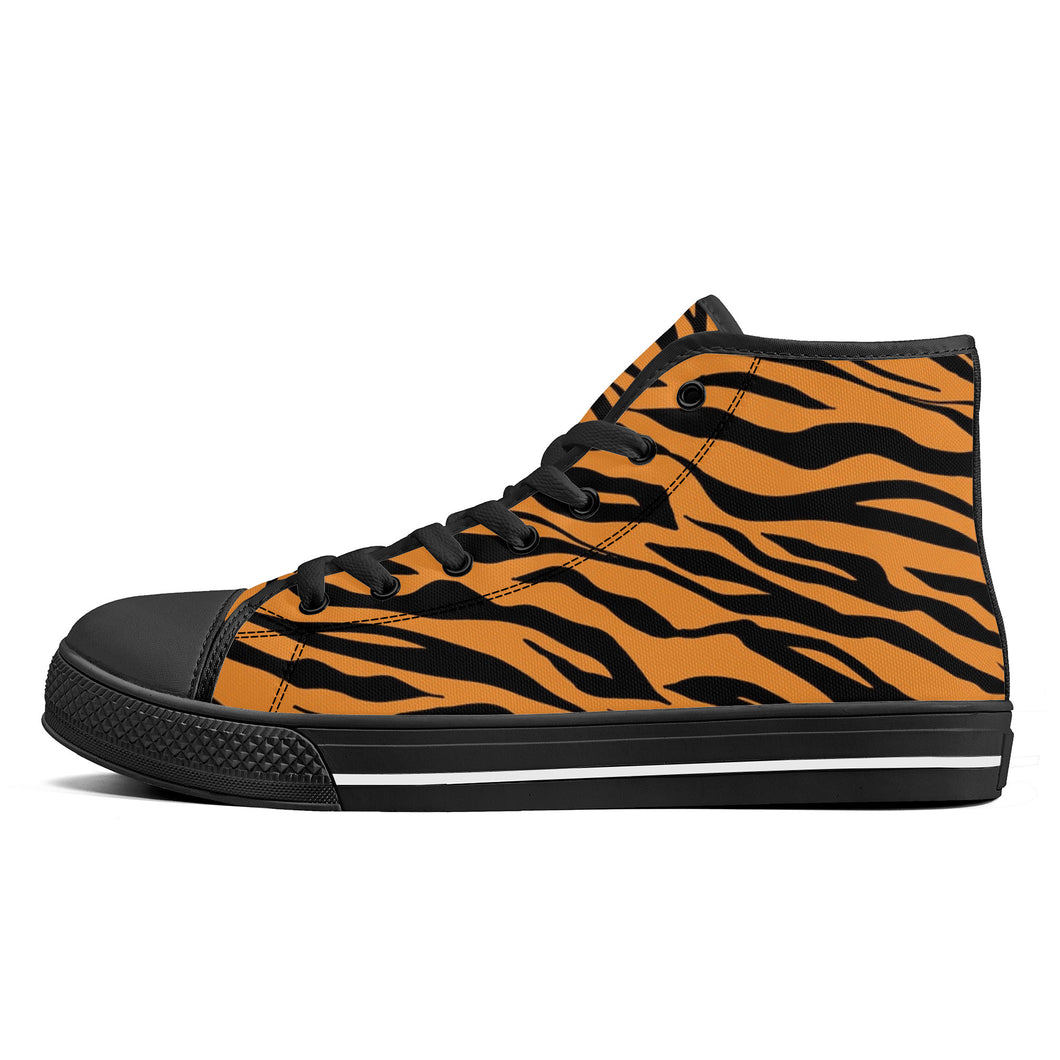 Ti Amo I love you - Exclusive Brand - Zest & Black - Tiger Stripes -  High-Top Canvas Shoes - Black Soles