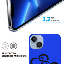 Load image into Gallery viewer, Ti Amo I love you - Exclusive Brand  - Blue Blue Eyes - Double Black Heart - iPhone 14 Transparent Acrylic Case (2 cameras)
