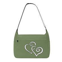 Load image into Gallery viewer, Ti Amo I love you - Exclusive Brand - Light Avocado - Double White Heart - Journey Computer Shoulder Bag
