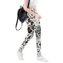 Load image into Gallery viewer, Ti Amo I love you - Exclusive Brand - Brown Mixed Spots - Womens / Teen Girls / Womens Plus Size - Yoga Leggings - Sizes ZS-3XL
