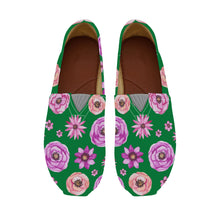 Load image into Gallery viewer, Ti Amo I love you - Exclusive Brand  - Kelly Green with Flowers - Casual Flat Driving Shoe
