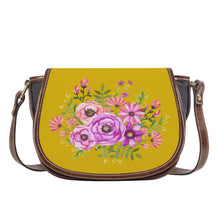 Load image into Gallery viewer, Ti Amo I love you - Exclusive Brand - Gold Tips - Floral Bouquet - Saddle Bag
