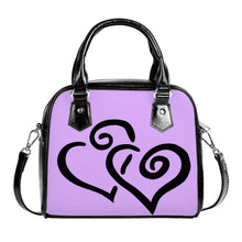 Load image into Gallery viewer, Ti Amo I love you - Exclusive Brand - Mauve - Double Black Heart -  Shoulder Handbag
