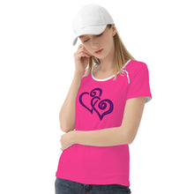 Load image into Gallery viewer, Ti Amo I love you - Exclusive Brand - French Fushia - Double Purple - Women&#39;s T shirt
