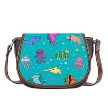 Load image into Gallery viewer, Ti Amo I love you - Exclusive Brand - Vivid Cyan (Robin&#39;s Egg Blue) - Saddle Bag
